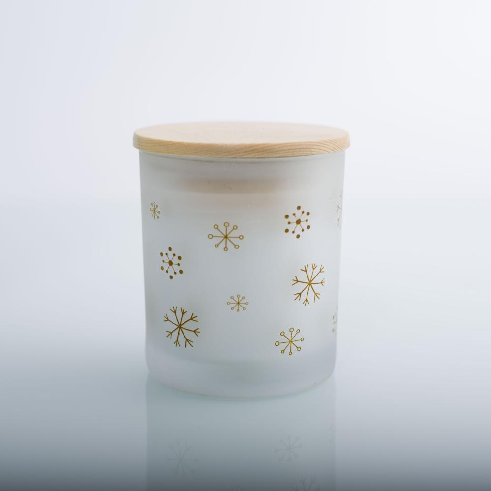 Soy Candles -Matte White Glass Jar ,Gold Snowflake ,Cheap Scented Candles ,China Factory ,Price-HOWCANDLE-Candles,Scented Candles,Aromatherapy Candles,Soy Candles,Vegan Candles,Jar Candles,Pillar Candles,Candle Gift Sets,Essential Oils,Reed Diffuser,Candle Holder,