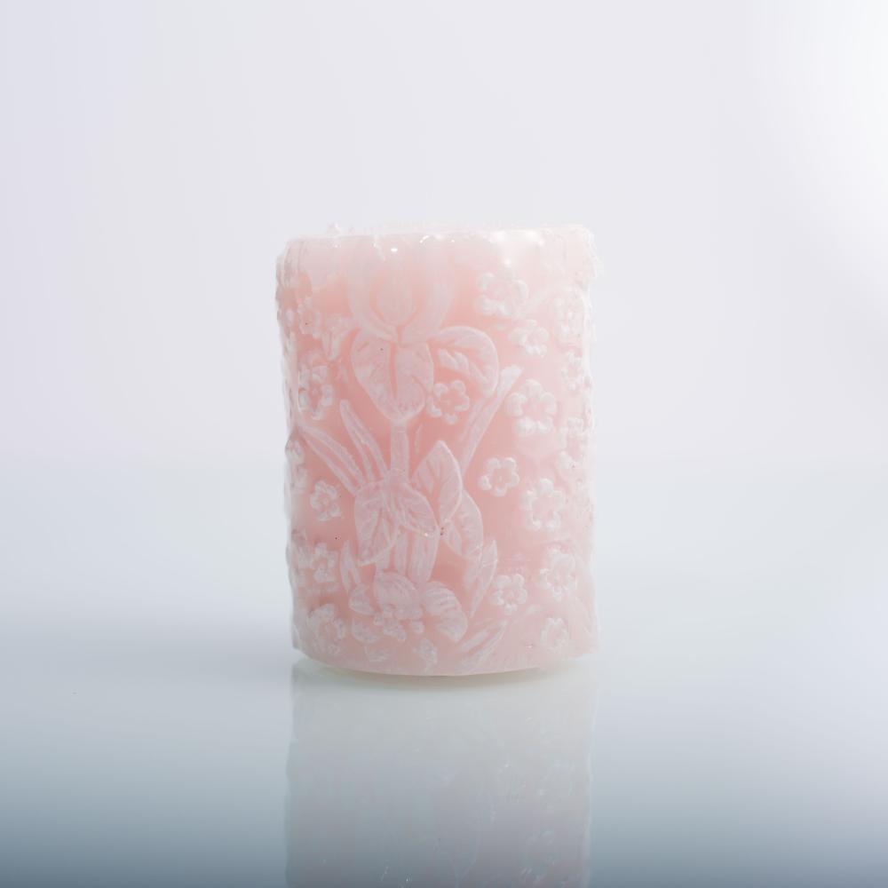 Pillar Candles：Carved Tulip Flower ,Pink ,Green ,Brown Color, Shrink Wrap, China Factory, Best Price, Wholesale-HOWCANDLE-Candles,Scented Candles,Aromatherapy Candles,Soy Candles,Vegan Candles,Jar Candles,Pillar Candles,Candle Gift Sets,Essential Oils,Reed Diffuser,Candle Holder,