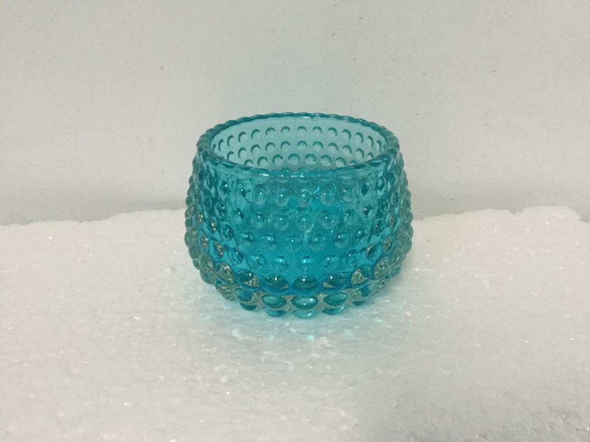 Candle Holder : Small Glass , Embossed ,Full Dots , Candle Jar ,Recycling Green , Ocean Blue ,China Factory ,Price-HOWCANDLE-Candles,Scented Candles,Aromatherapy Candles,Soy Candles,Vegan Candles,Jar Candles,Pillar Candles,Candle Gift Sets,Essential Oils,Reed Diffuser,Candle Holder,