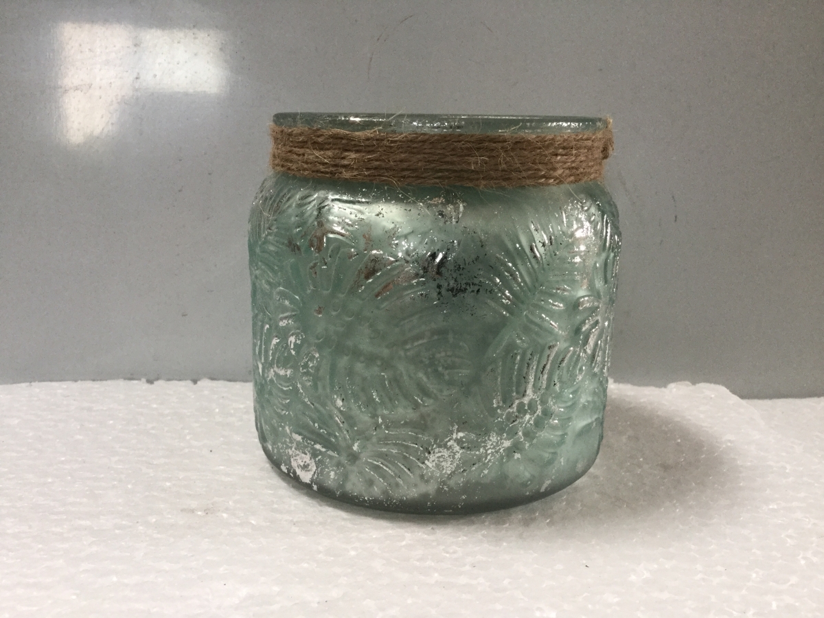 Candle Holder :Big Size ,Silver Foil ,Monstera ,Green Glass Jar ,Hemp Rope ,China Factory ,Wholesale Price-HOWCANDLE-Candles,Scented Candles,Aromatherapy Candles,Soy Candles,Vegan Candles,Jar Candles,Pillar Candles,Candle Gift Sets,Essential Oils,Reed Diffuser,Candle Holder,