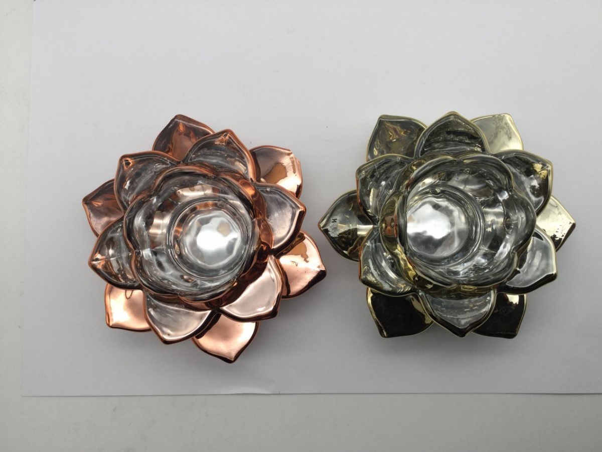 Lotus Tea Light Candle Holder : Gold ,Copper ,Glass Lotus Candle Holder ,China Factory ,Wholesale ,Price-HOWCANDLE-Candles,Scented Candles,Aromatherapy Candles,Soy Candles,Vegan Candles,Jar Candles,Pillar Candles,Candle Gift Sets,Essential Oils,Reed Diffuser,Candle Holder,
