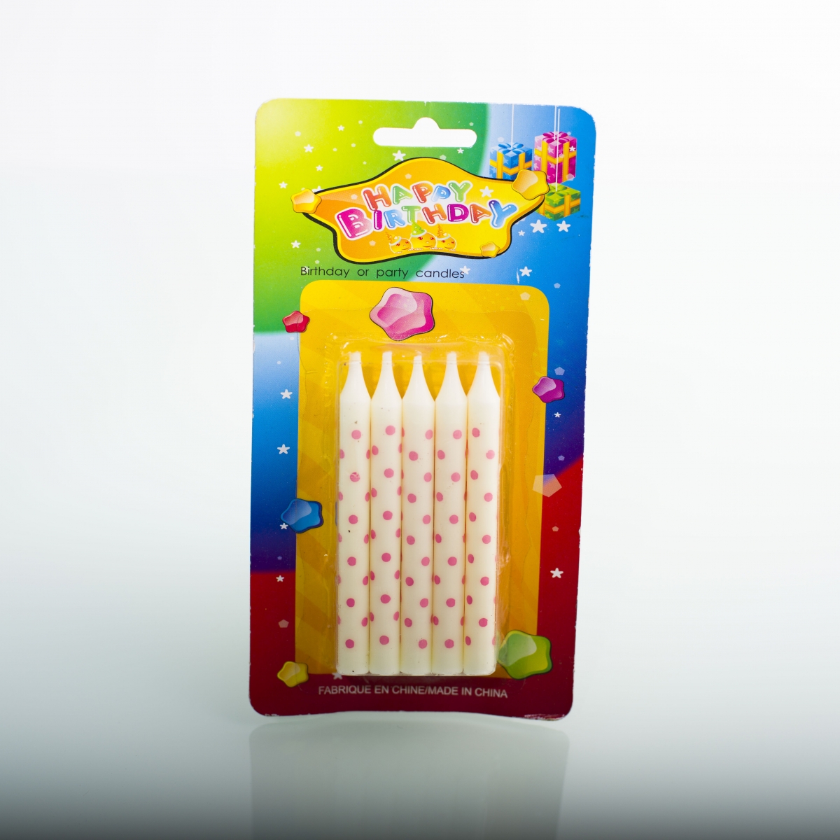 Birthday Cake Candles：Dots Printed, Small Size Taper Candle , Set 10 ,China Factory ,Wholesale ,Cheapest Price-HOWCANDLE-Candles,Scented Candles,Aromatherapy Candles,Soy Candles,Vegan Candles,Jar Candles,Pillar Candles,Candle Gift Sets,Essential Oils,Reed Diffuser,Candle Holder,