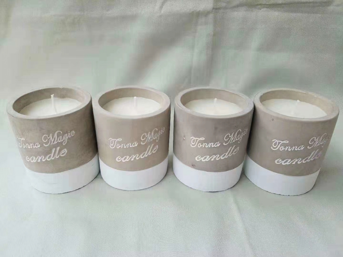 Scented Candles In Cement Jar -Matte Gray Cement Jar ,Engrave LOGO ,China Factory ,Cheapest Price-HOWCANDLE-Candles,Scented Candles,Aromatherapy Candles,Soy Candles,Vegan Candles,Jar Candles,Pillar Candles,Candle Gift Sets,Essential Oils,Reed Diffuser,Candle Holder,