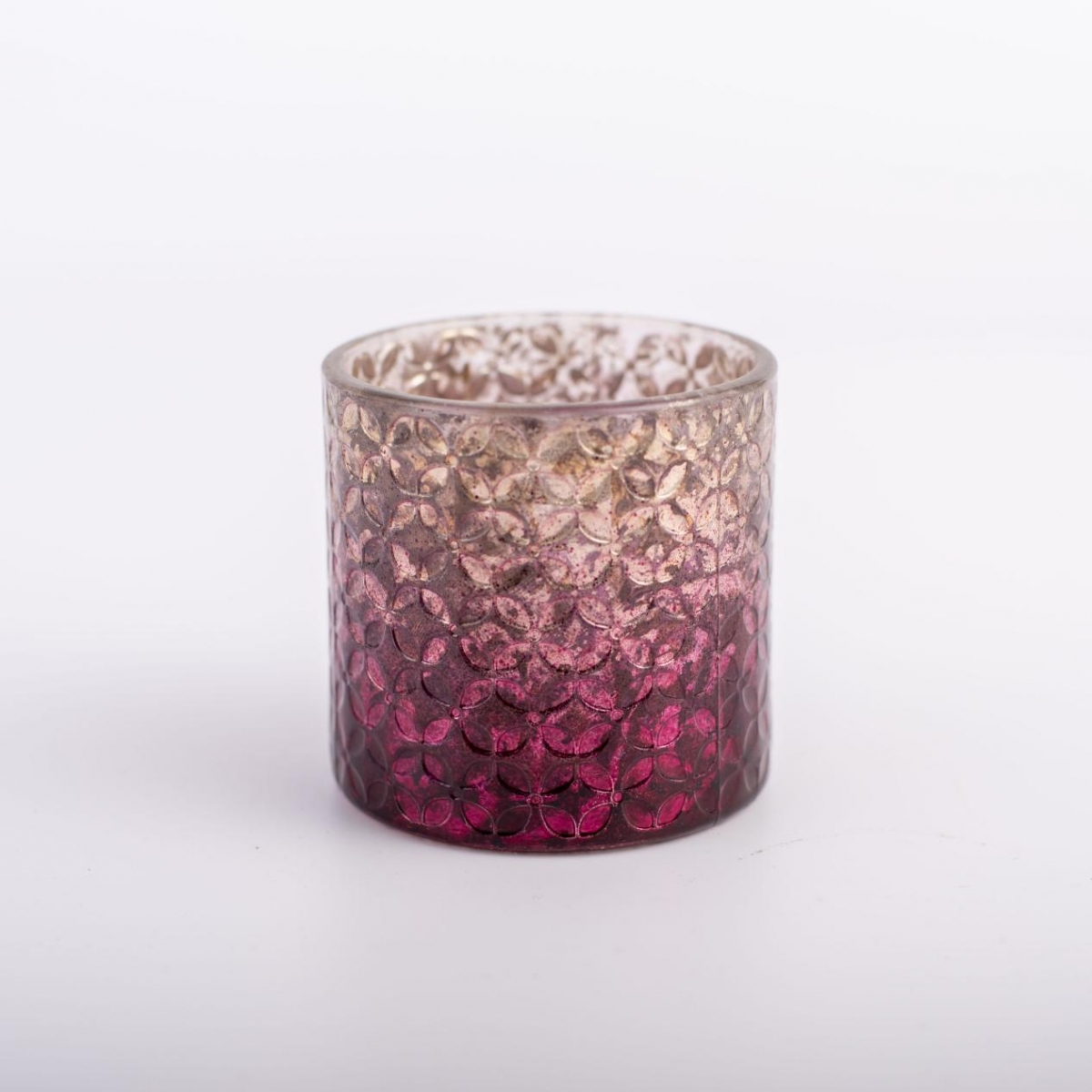 Candle Holder : Rose Gold Gradient Red , Retro Candle Jar ,Embossed Glass Jar ,Christmas Decor ,China Factory ,Price-HOWCANDLE-Candles,Scented Candles,Aromatherapy Candles,Soy Candles,Vegan Candles,Jar Candles,Pillar Candles,Candle Gift Sets,Essential Oils,Reed Diffuser,Candle Holder,