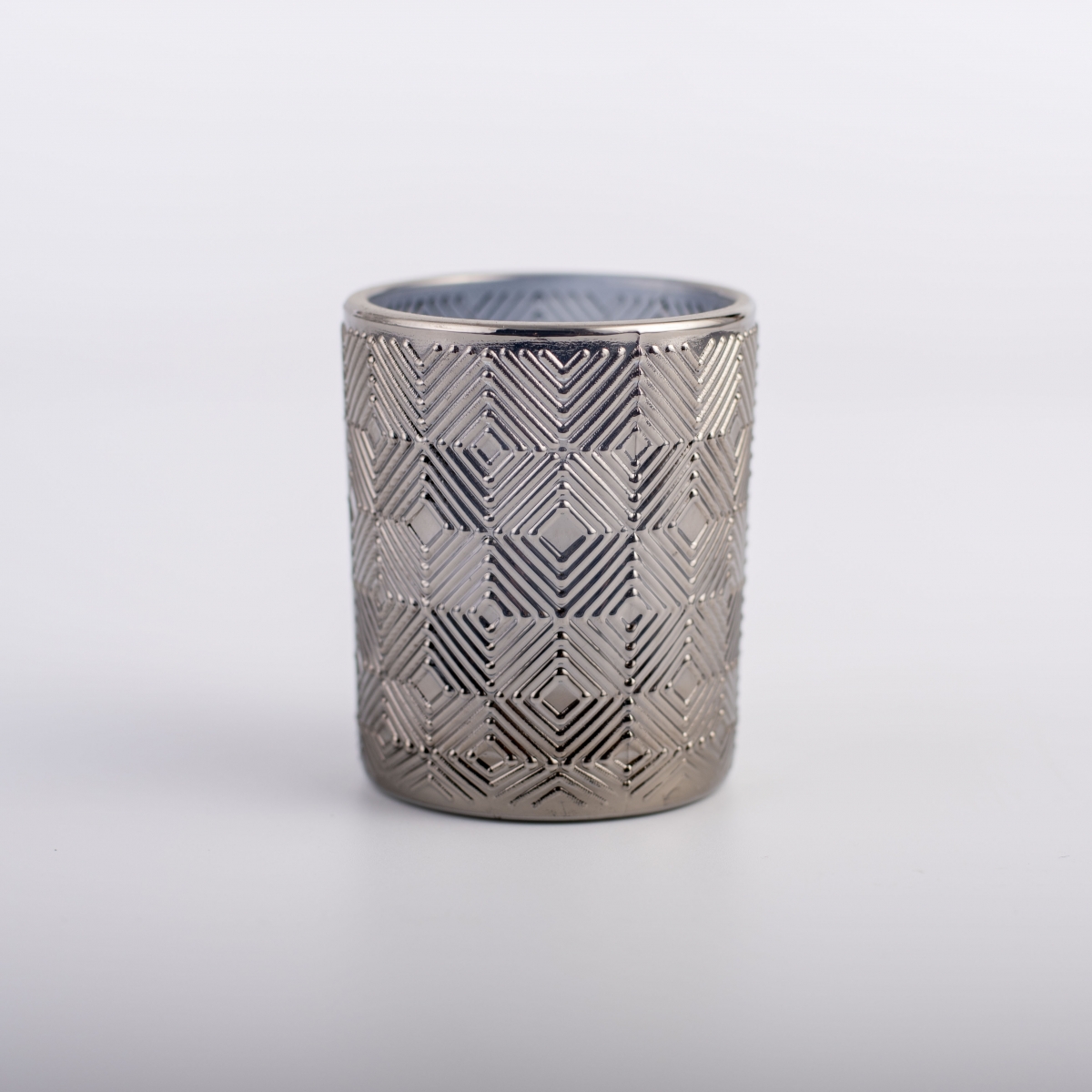 Candle Holder ：Smoke Gray Color , HERMES Square , Embossing Candle Jar , China Factory ,Cheap Price-HOWCANDLE-Candles,Scented Candles,Aromatherapy Candles,Soy Candles,Vegan Candles,Jar Candles,Pillar Candles,Candle Gift Sets,Essential Oils,Reed Diffuser,Candle Holder,