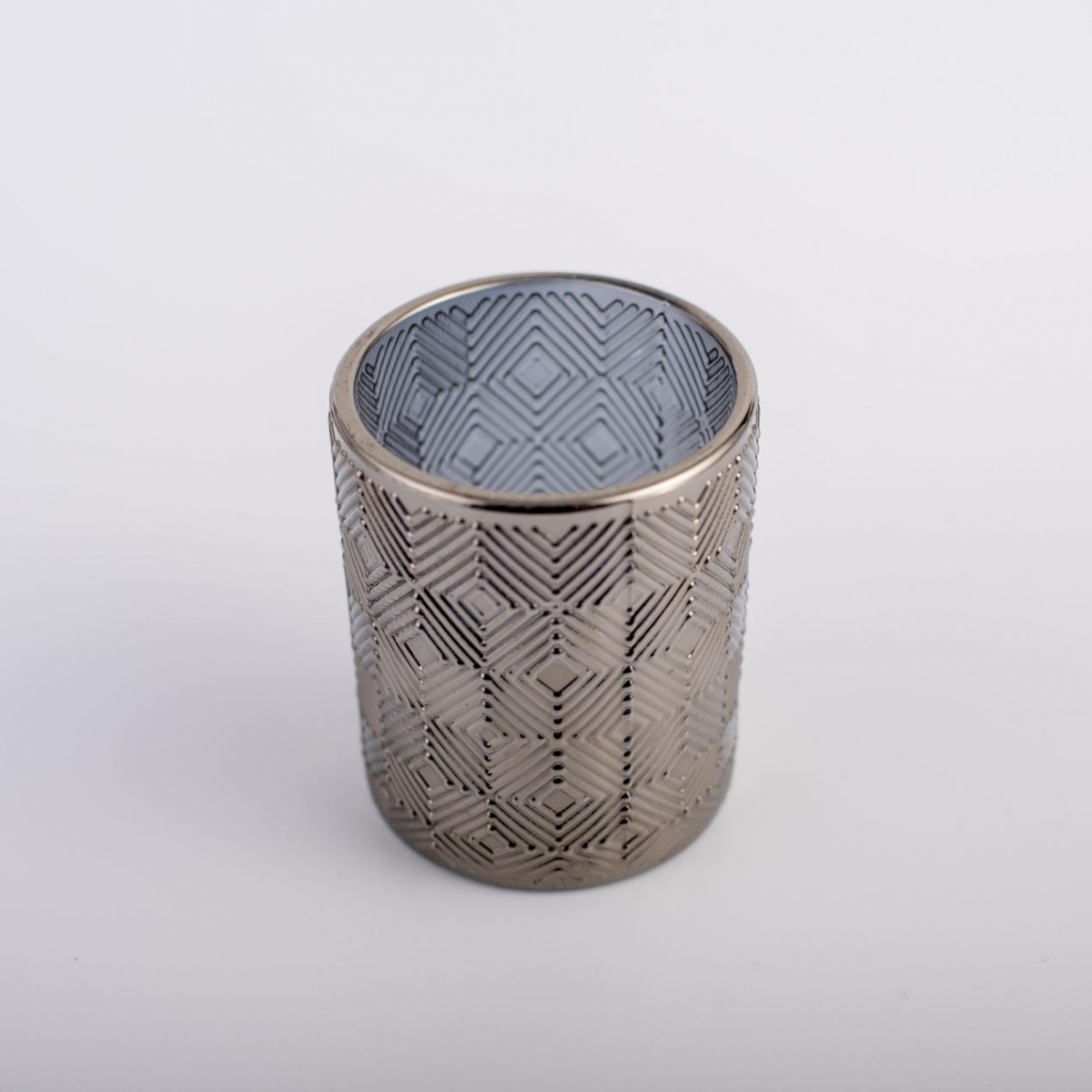 Candle Holder ：Smoke Gray Color , HERMES Square , Embossing Candle Jar , China Factory ,Cheap Price-HOWCANDLE-Candles,Scented Candles,Aromatherapy Candles,Soy Candles,Vegan Candles,Jar Candles,Pillar Candles,Candle Gift Sets,Essential Oils,Reed Diffuser,Candle Holder,