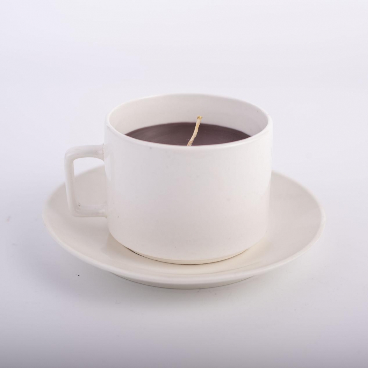 Espresso Candles : White Ceramic ,Cup and Plate Set, Coffee Candles, Table Centerpiece ,China Factory ,Price-HOWCANDLE-Candles,Scented Candles,Aromatherapy Candles,Soy Candles,Vegan Candles,Jar Candles,Pillar Candles,Candle Gift Sets,Essential Oils,Reed Diffuser,Candle Holder,