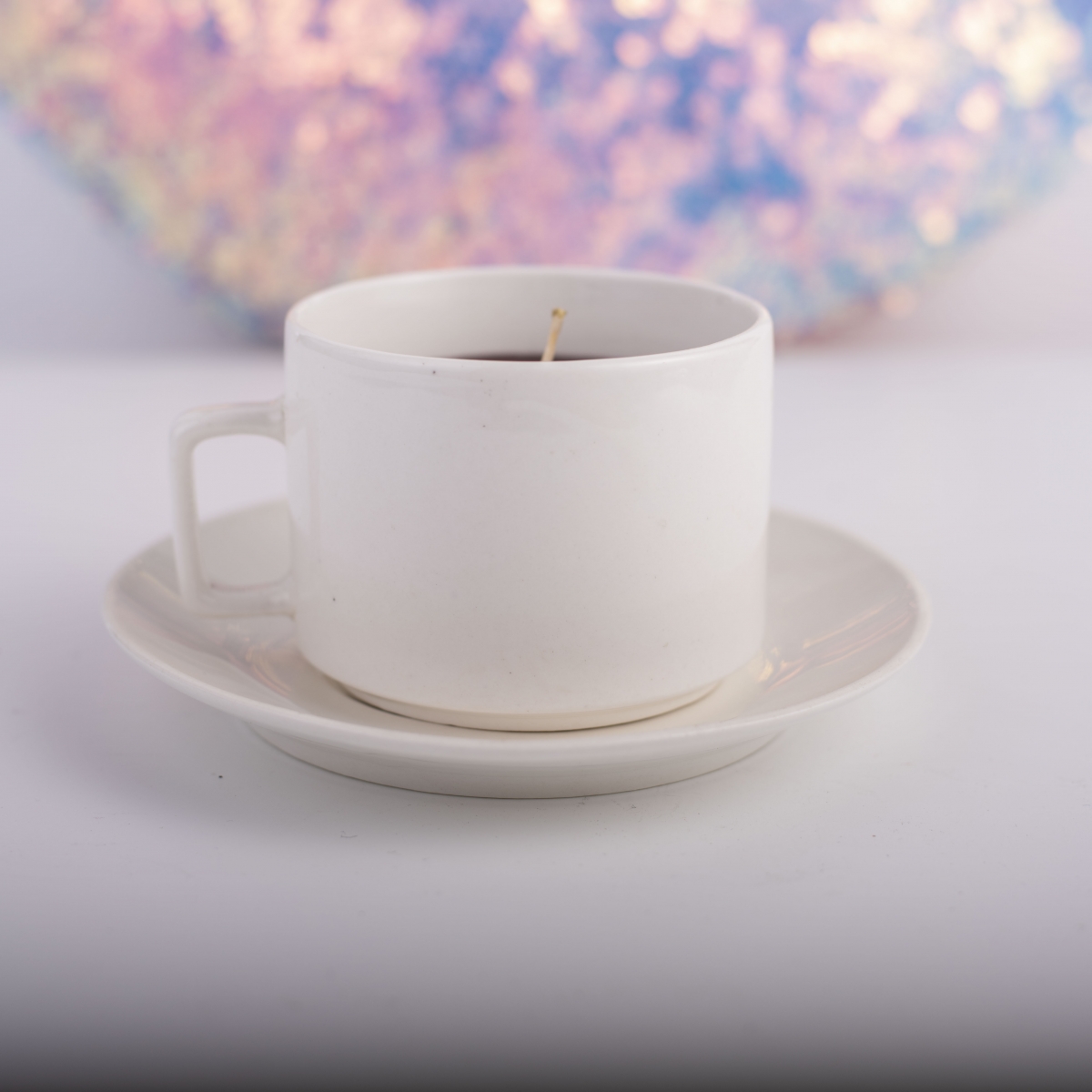 Espresso Candles : White Ceramic ,Cup and Plate Set, Coffee Candles, Table Centerpiece ,China Factory ,Price-HOWCANDLE-Candles,Scented Candles,Aromatherapy Candles,Soy Candles,Vegan Candles,Jar Candles,Pillar Candles,Candle Gift Sets,Essential Oils,Reed Diffuser,Candle Holder,
