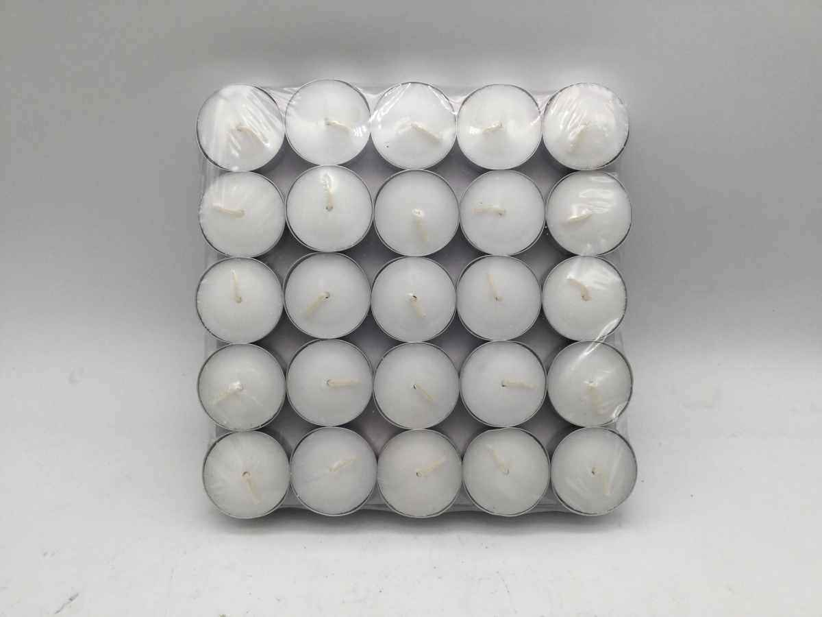 25 Tea Light Candles：Pressed Made , White Tea Light ,Shrink Wrap , China Factory ,Wholesale Price-HOWCANDLE-Candles,Scented Candles,Aromatherapy Candles,Soy Candles,Vegan Candles,Jar Candles,Pillar Candles,Candle Gift Sets,Essential Oils,Reed Diffuser,Candle Holder,
