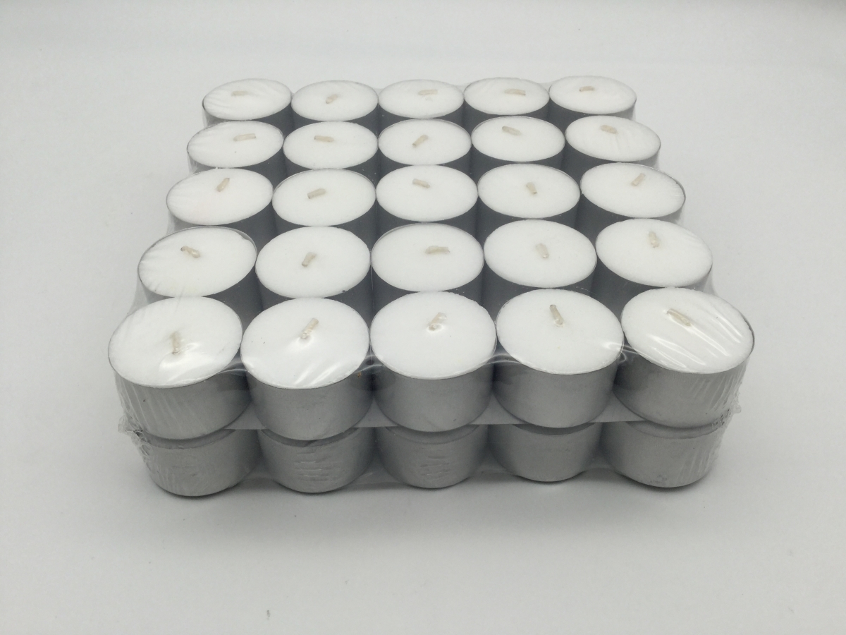 50 Tea Light Candles – 6 to 7 Hour TeaLight Candles ,50-Count , Aluminum Shell , China Factory ,Price-HOWCANDLE-Candles,Scented Candles,Aromatherapy Candles,Soy Candles,Vegan Candles,Jar Candles,Pillar Candles,Candle Gift Sets,Essential Oils,Reed Diffuser,Candle Holder,