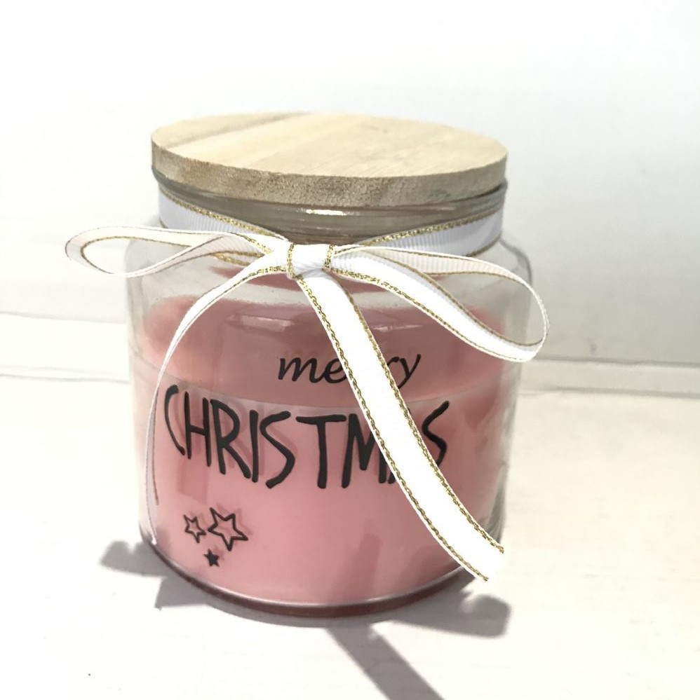Scented Soy Candle In Glass Jar -Christmas House ,Wood Lid , Custom Made Printing ,Pink Candles ,China Factory , Price-HOWCANDLE-Candles,Scented Candles,Aromatherapy Candles,Soy Candles,Vegan Candles,Jar Candles,Pillar Candles,Candle Gift Sets,Essential Oils,Reed Diffuser,Candle Holder,