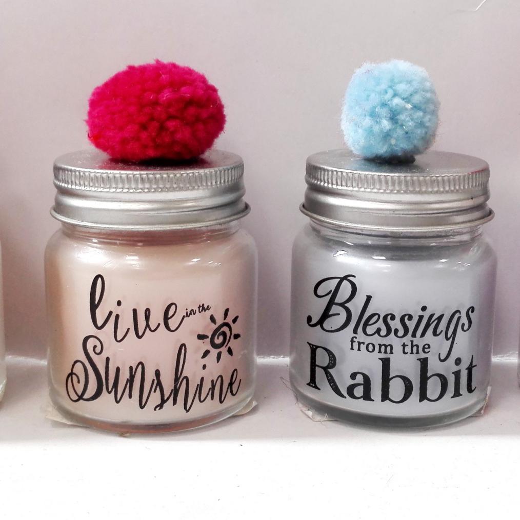 Fragranced Candles -Small Candles In Glass Jar ,Silver Metal Lid ,Printing Words On Front ,Blessings , Rabbit ,China Factory Price-HOWCANDLE-Candles,Scented Candles,Aromatherapy Candles,Soy Candles,Vegan Candles,Jar Candles,Pillar Candles,Candle Gift Sets,Essential Oils,Reed Diffuser,Candle Holder,